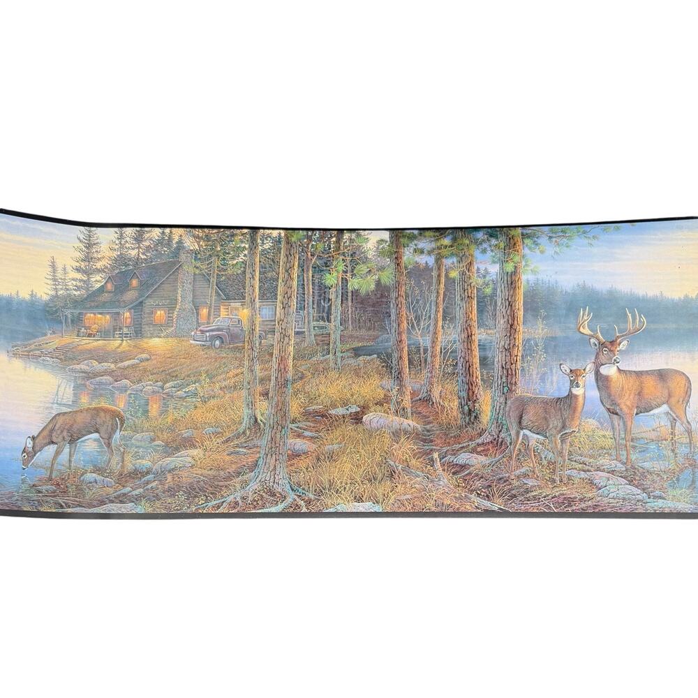 York Sure Strip Wild Wings Wallpaper Border LM7034BD Sam Timm Deer Cabin Lodge